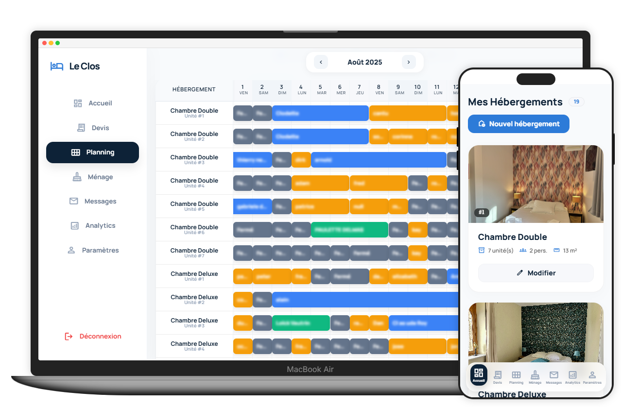 Planning de réservation